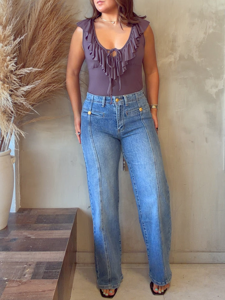 Jada Plum Ruffled Top