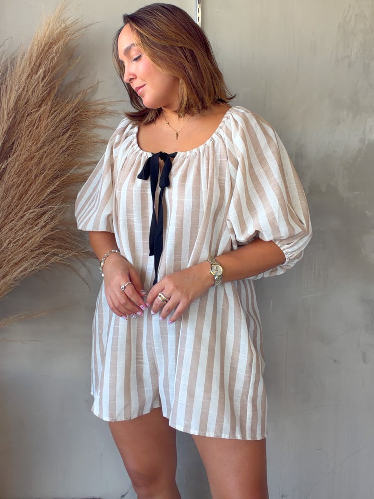 Martina Striped Romper