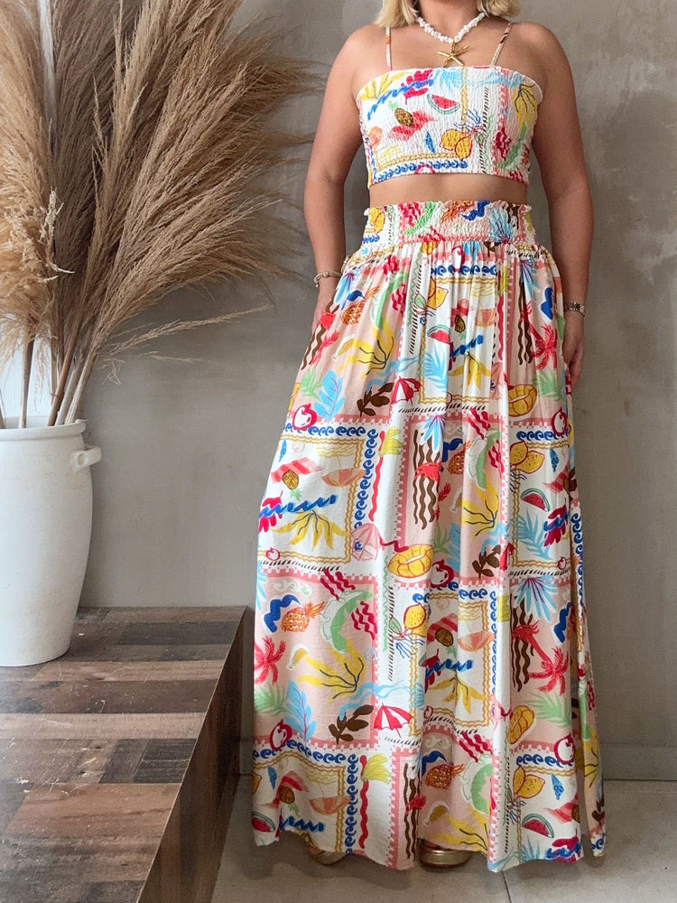 Summer Smocked Top & Skirt Set