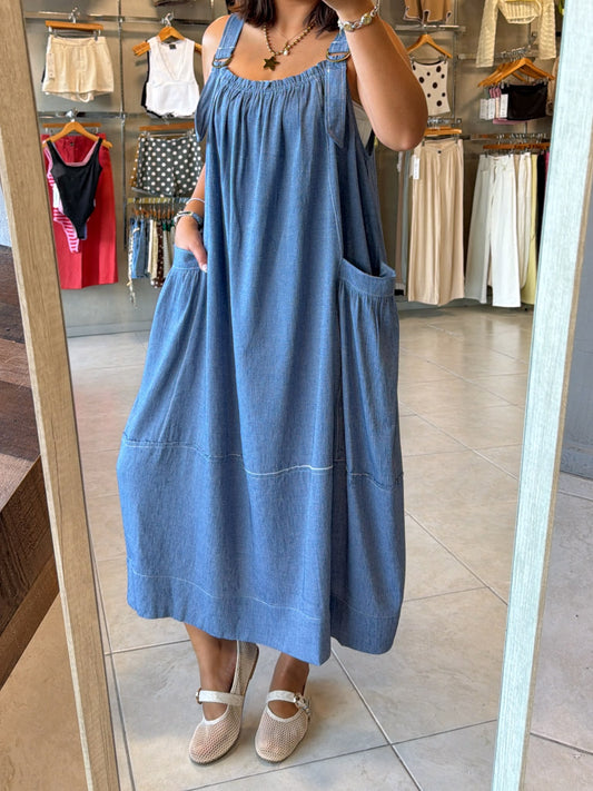 Mia Denim Overall Dress
