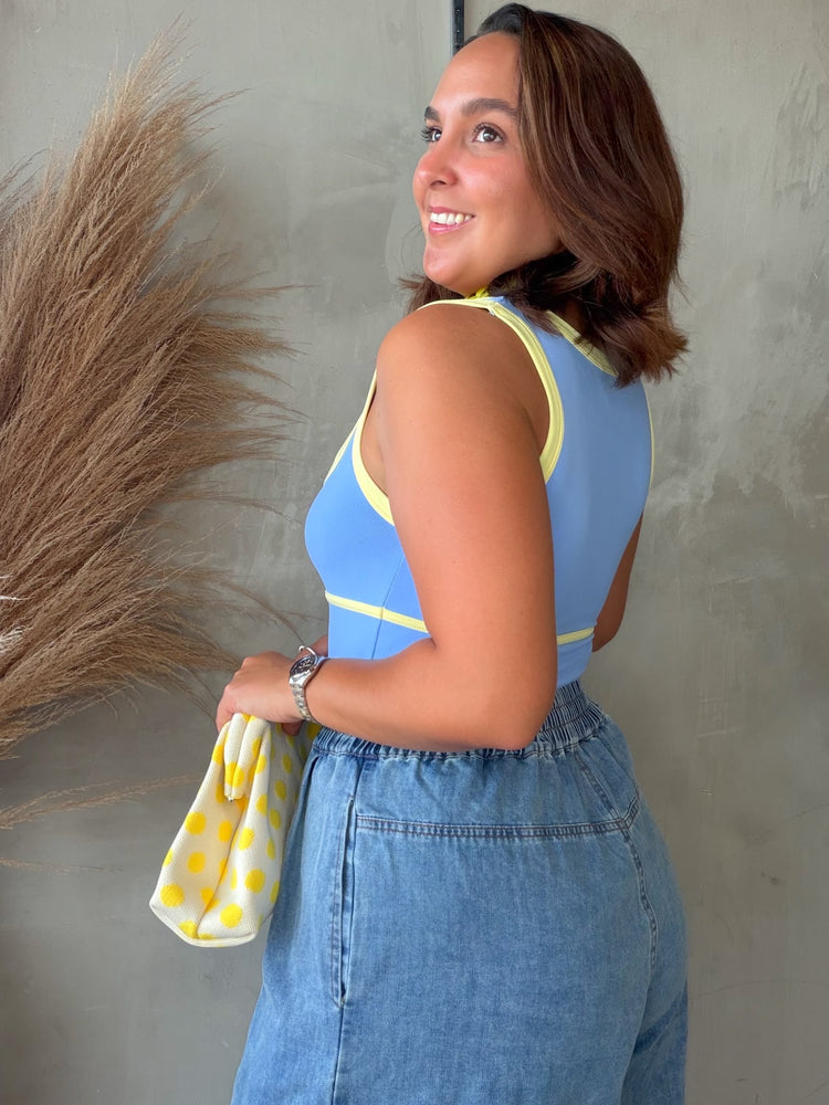 Mila Blue/Yellow Bodysuit