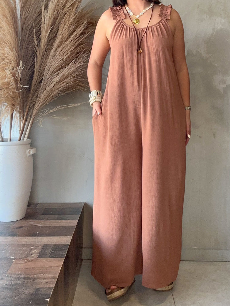 Cappuccino Ruffled Jumpsuit