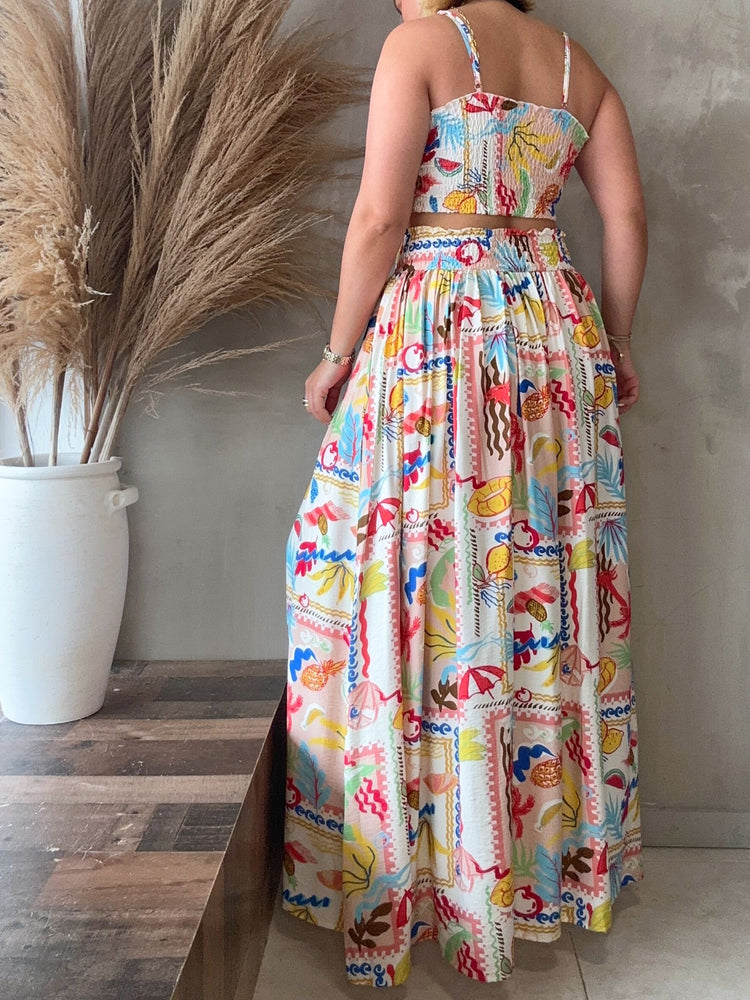 Summer Smocked Top & Skirt Set