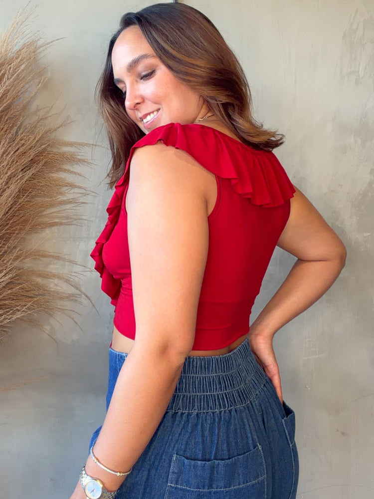 Jada Red Ruffled Top