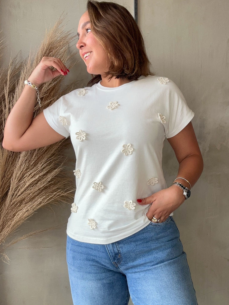 Leticia White Floral Tee