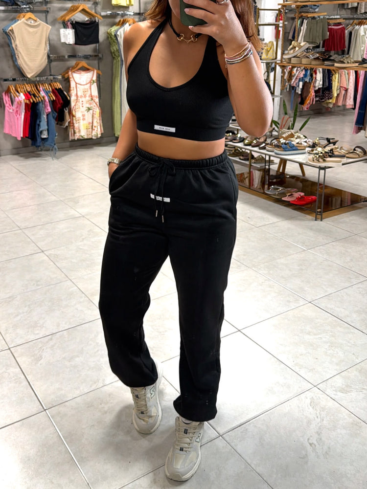 Joan Black Bra & Jogger Set