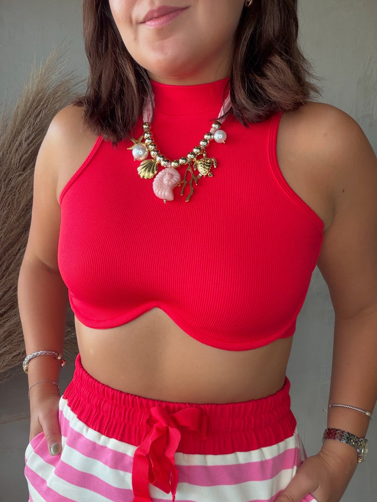 Gretchen Red Crop Top