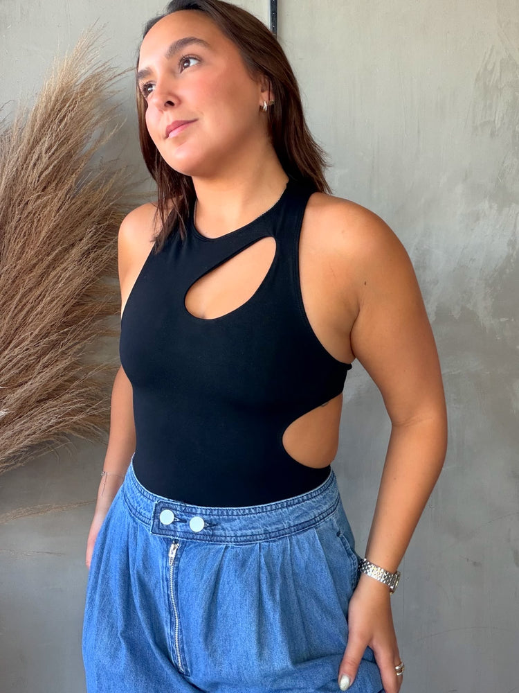 Mercedes Black Cut Out Bodysuit