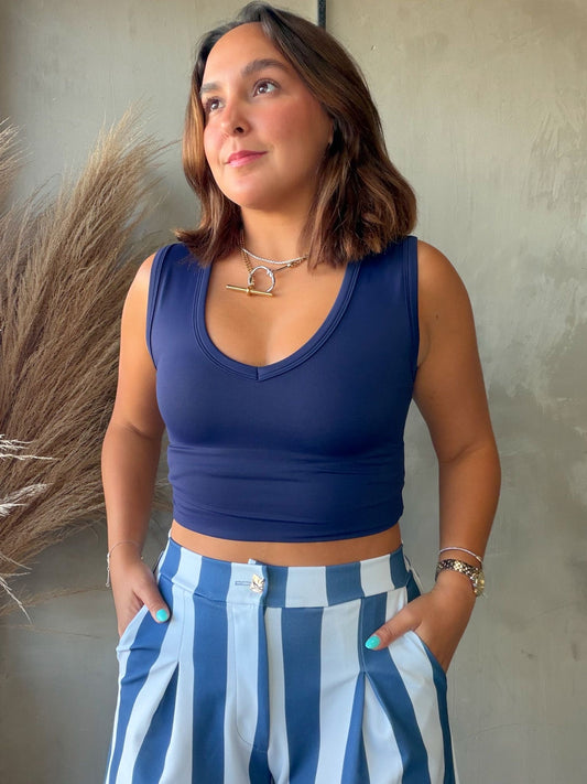 Donna Navy Tank Top