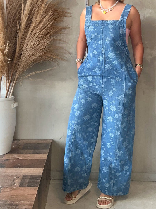 Laurel Floral Denim Jumpsuit
