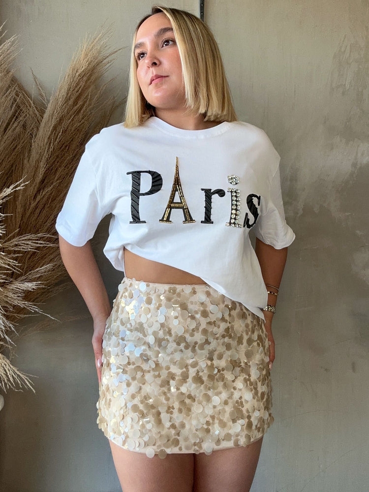 FINAL SALE - Graciela Beige Sequin Skirt