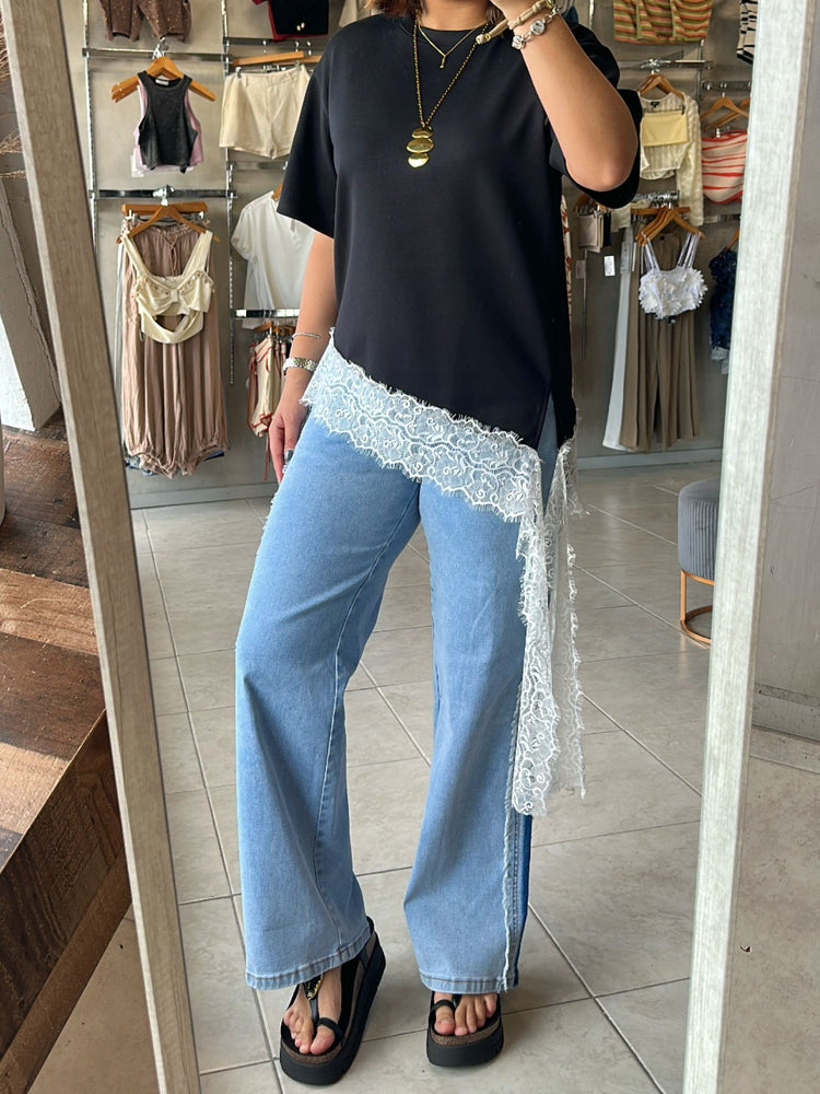 Catalina Black Lace Shirt