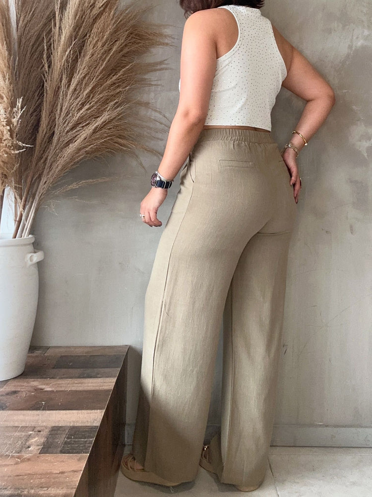 Siara Olive Linen Pants