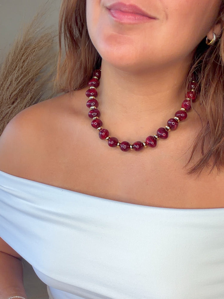Wine Beads Necklace