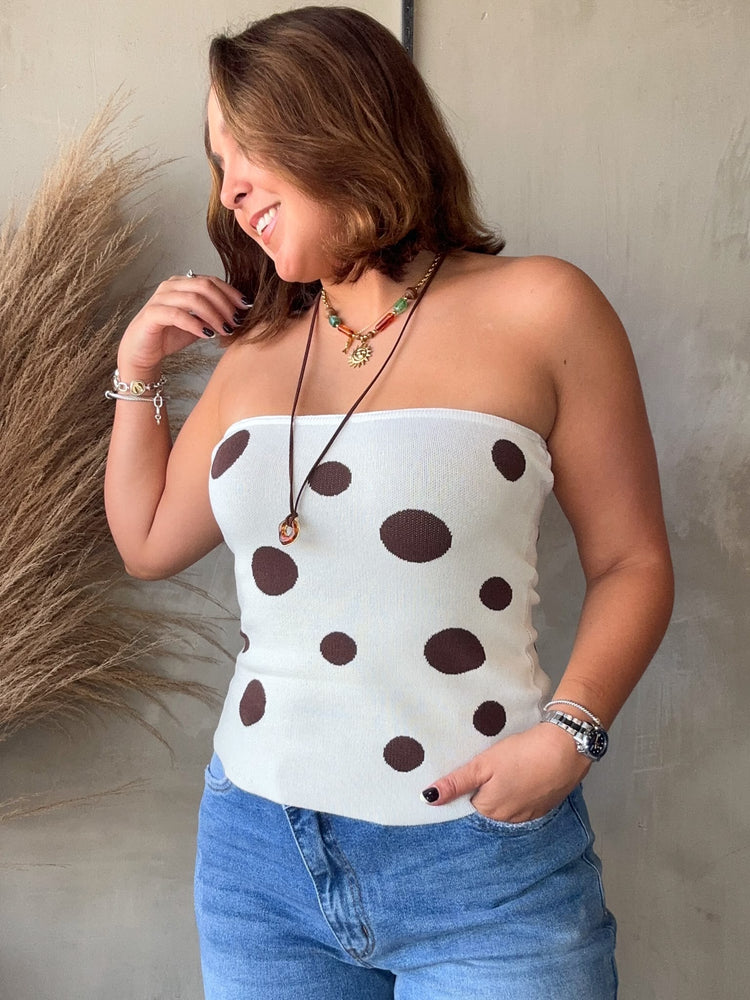 Jen White Polka Dots Top