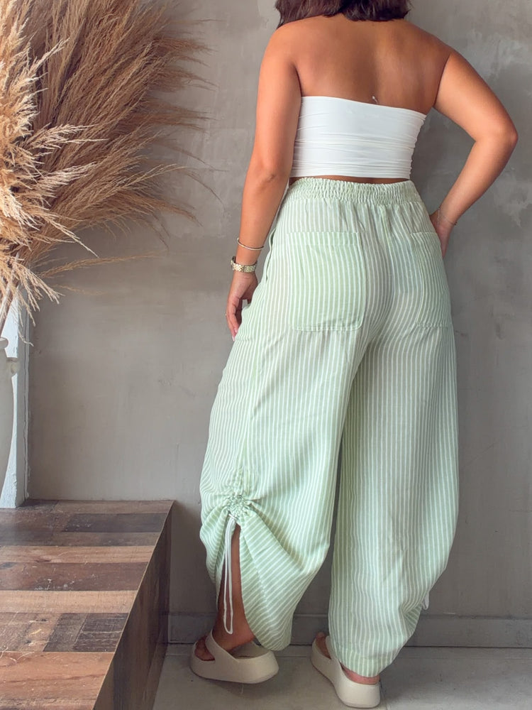 Camille Striped Barrel Pants