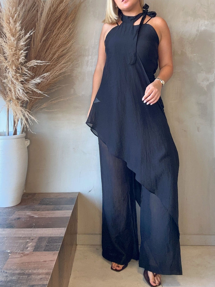 FINAL SALE - Valery Black Halter Set