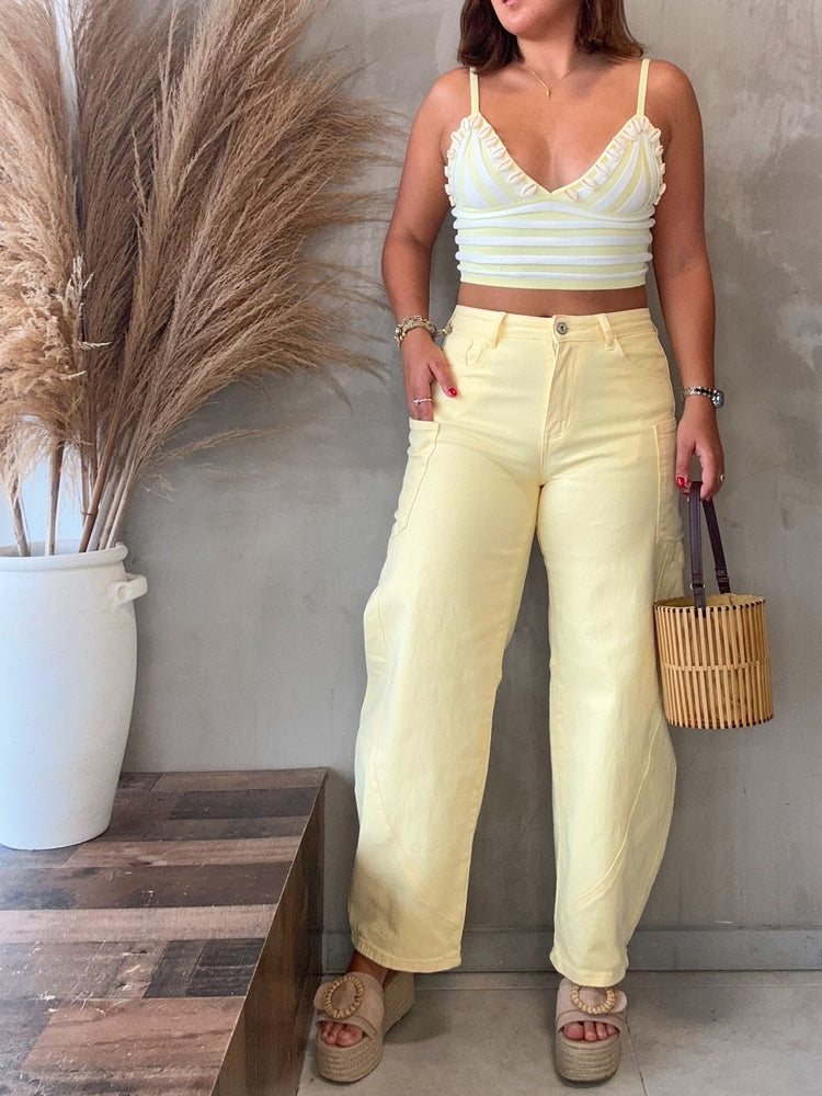 Paulette Yellow Barrel Jean