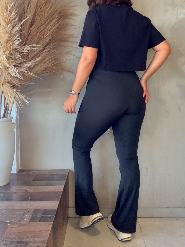 Andrea Black Flare Legging