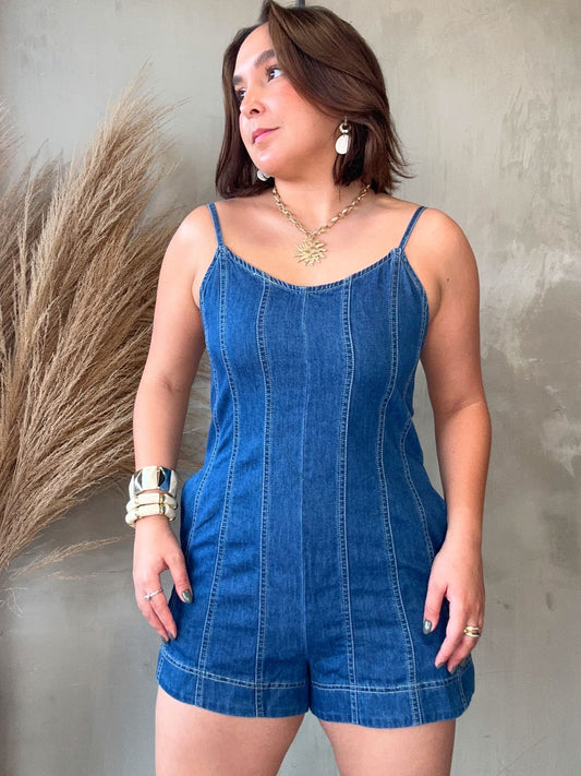 Reyna Denim Romper
