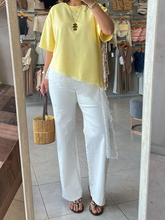 Catalina Yellow Lace Shirt