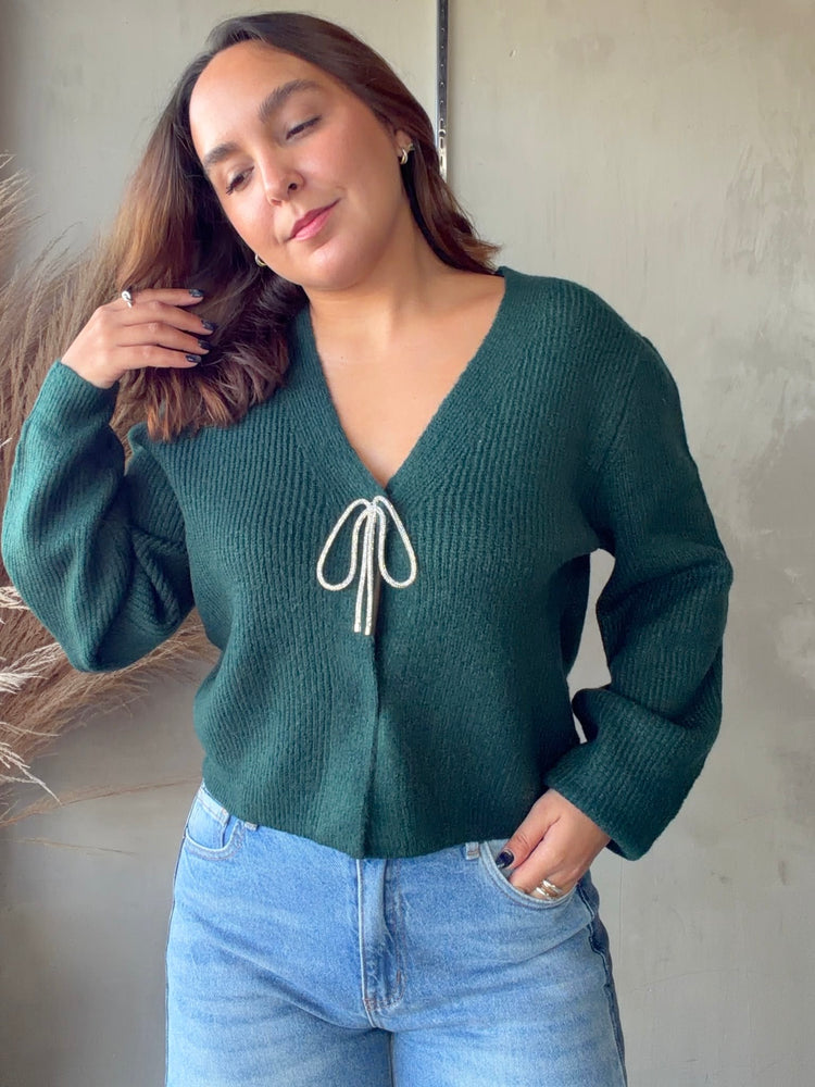 Winona Green Bow Sweater
