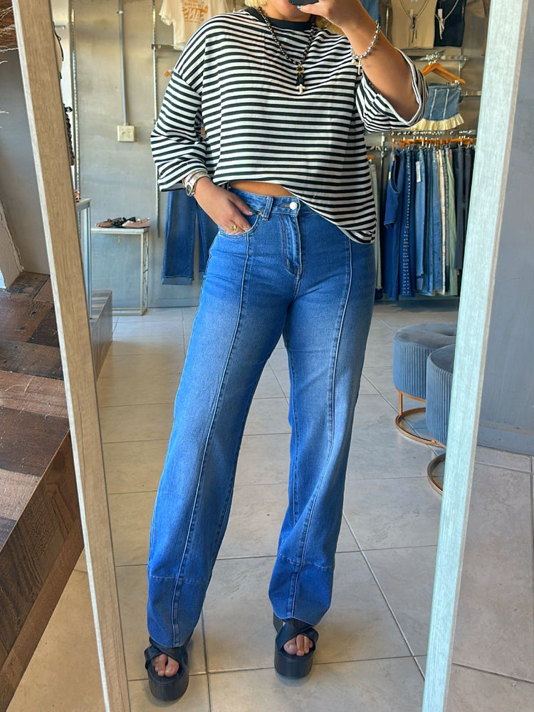 Striped Cut Out Back Top