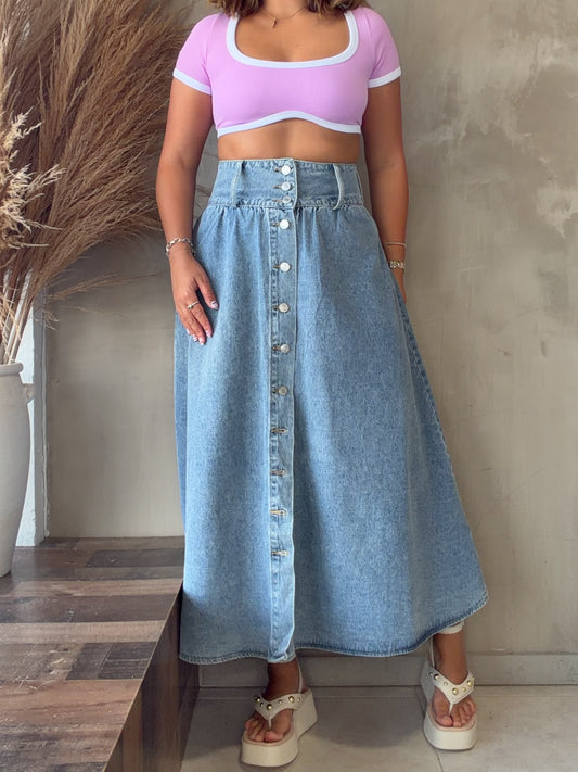 Claire Denim Maxi Skirt