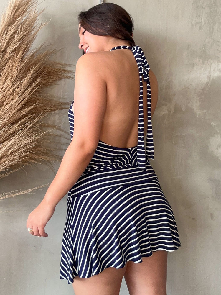 Ingrid Striped Halter Dress
