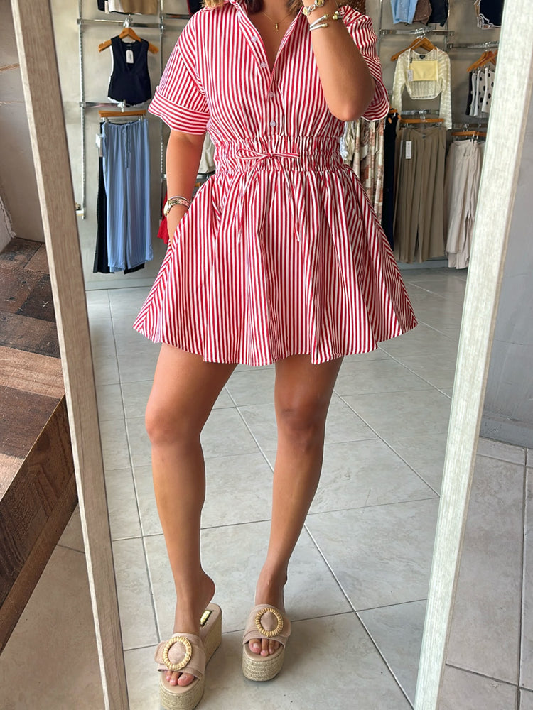 Amber Red Stripes Dress