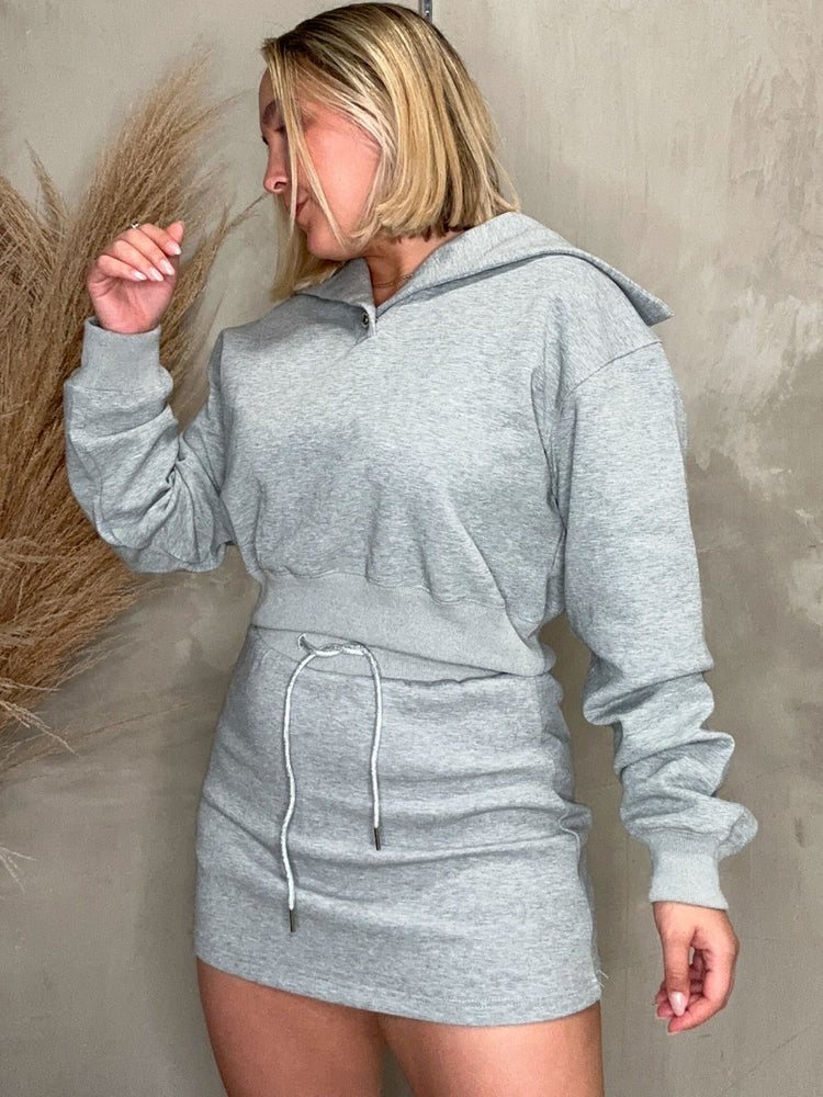 FINAL SALE - Delia Grey Sweater & Skort Set
