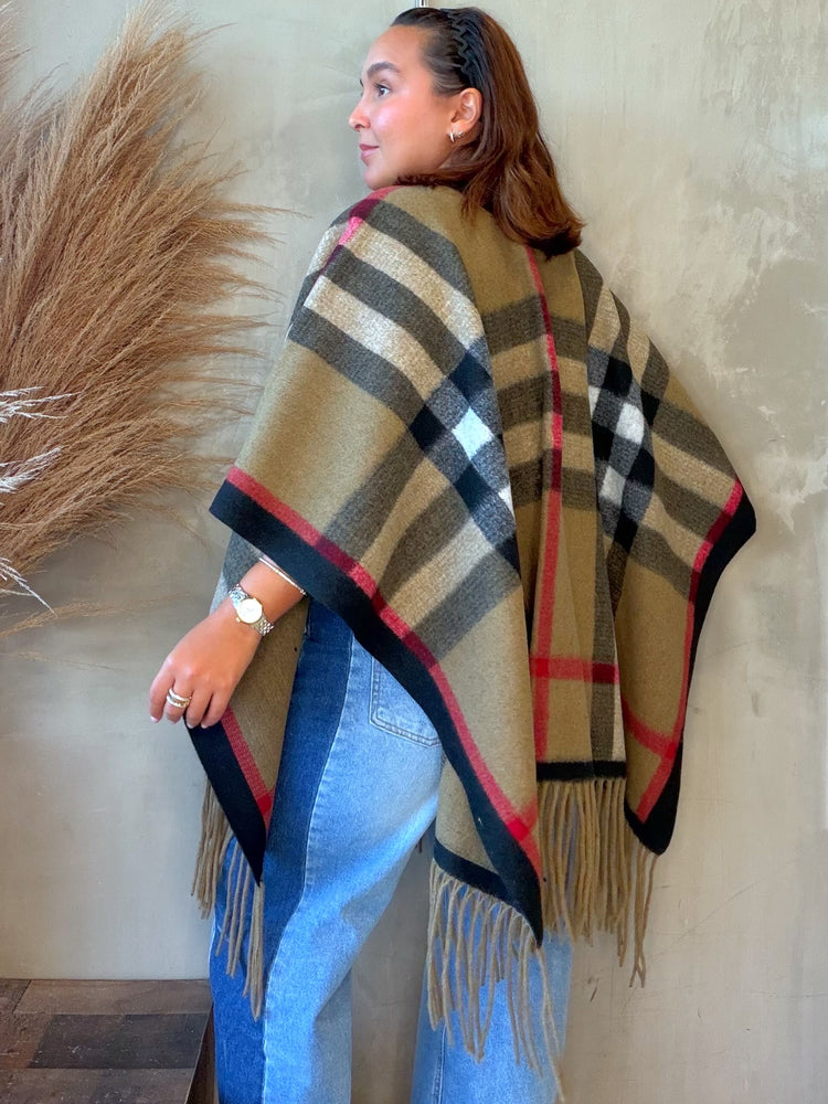 Giulia Plaid Poncho