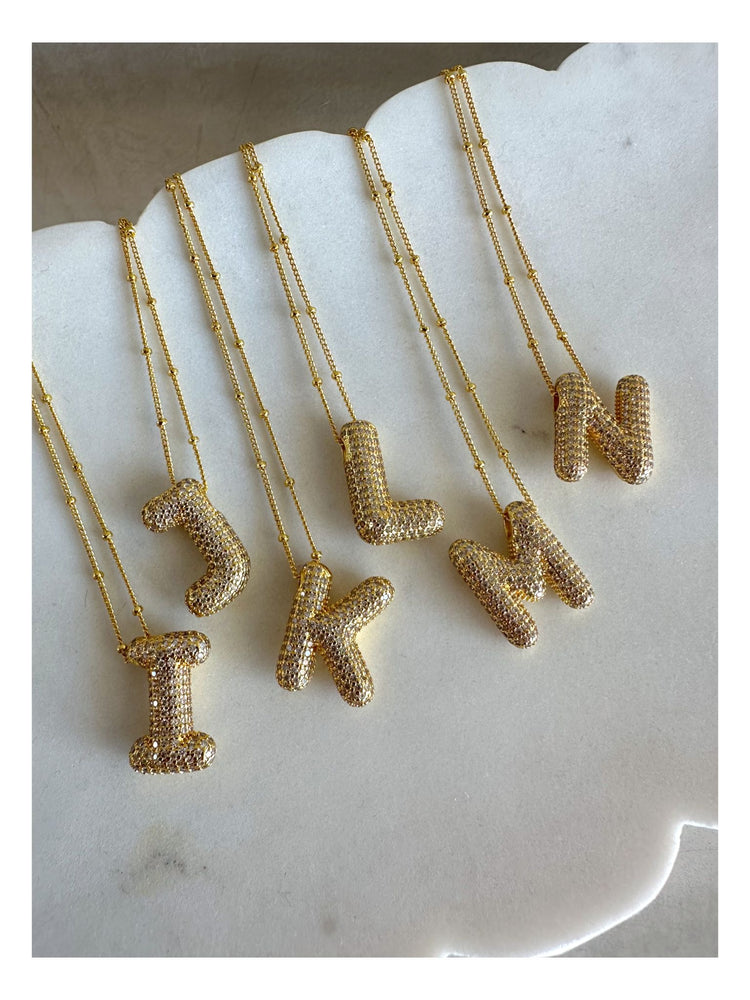 Gold Balloon Rhinestones Initial