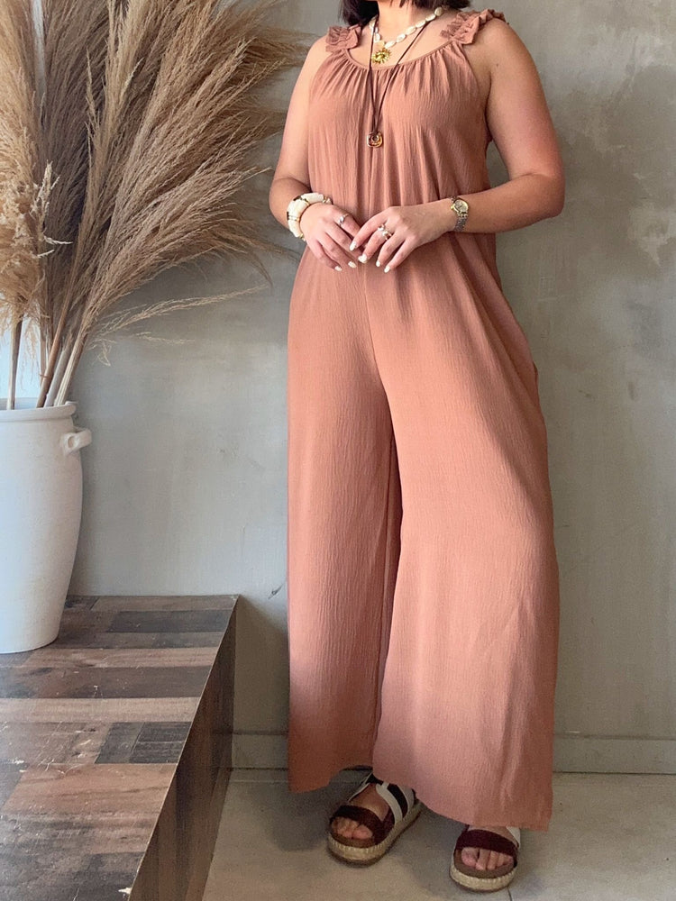 Cappuccino Ruffled Jumpsuit
