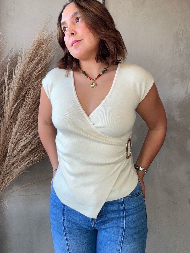 Aimee Beige Knit Top