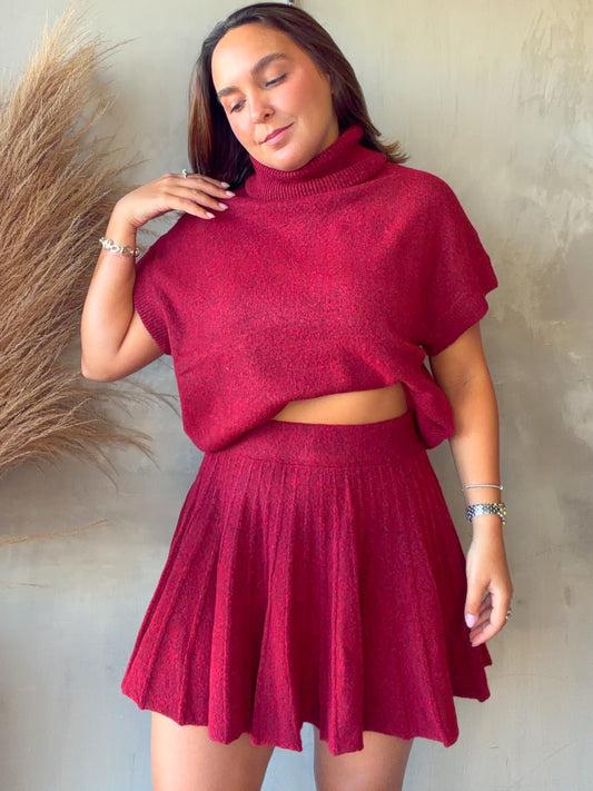 Janet Red Knit Set