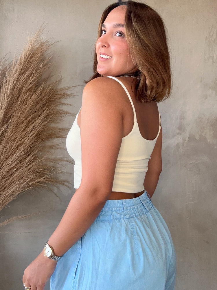 Erin Off White Basic Top