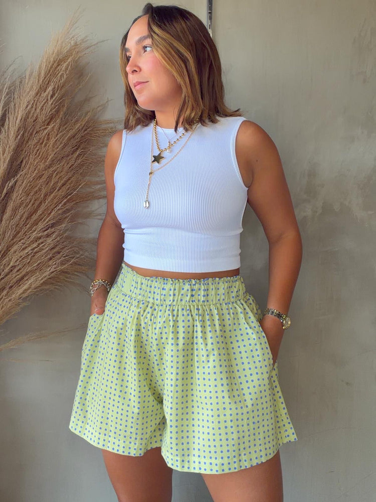 Karina Butter Yellow Polka Dots Short