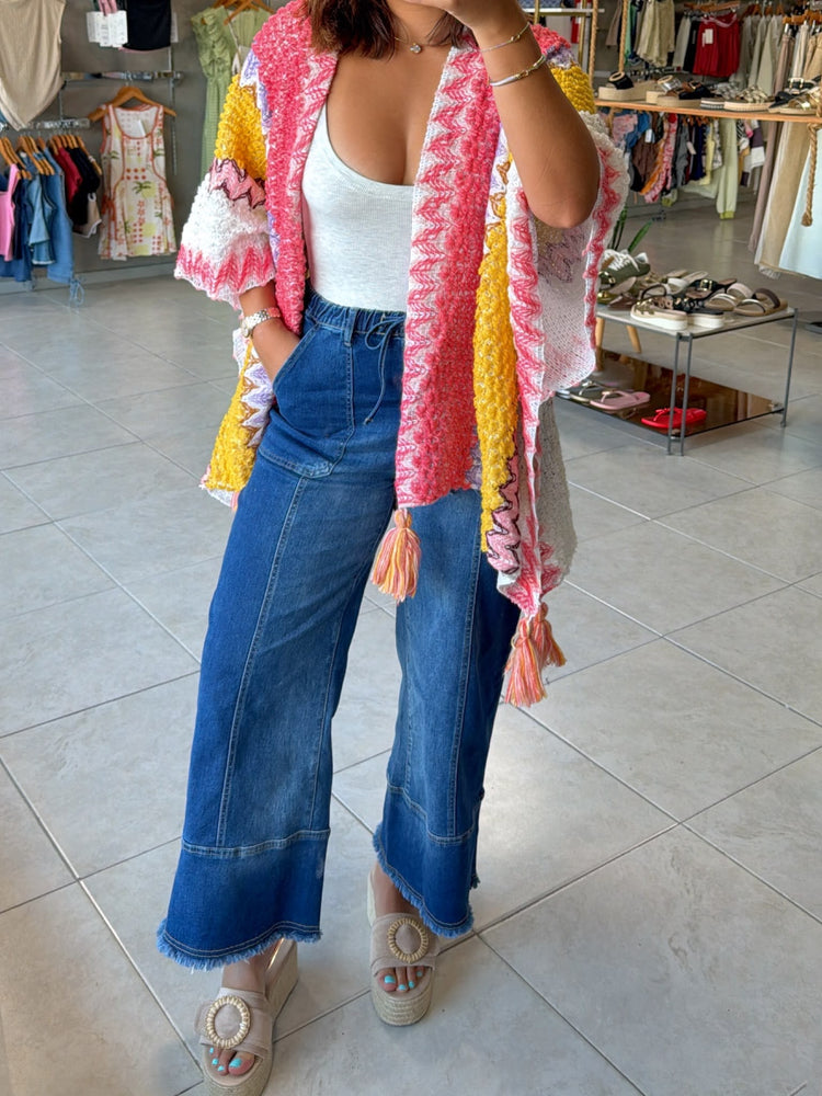 Gia Pink/Yellow Cardigan