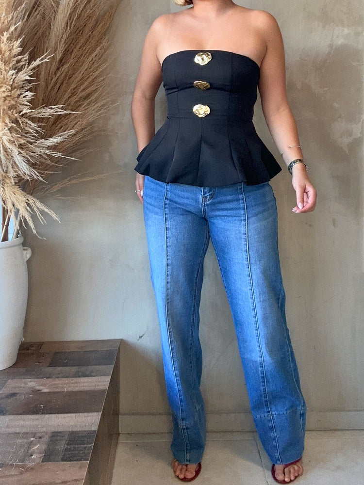 FINAL SALE - Lorena Black Tube Top