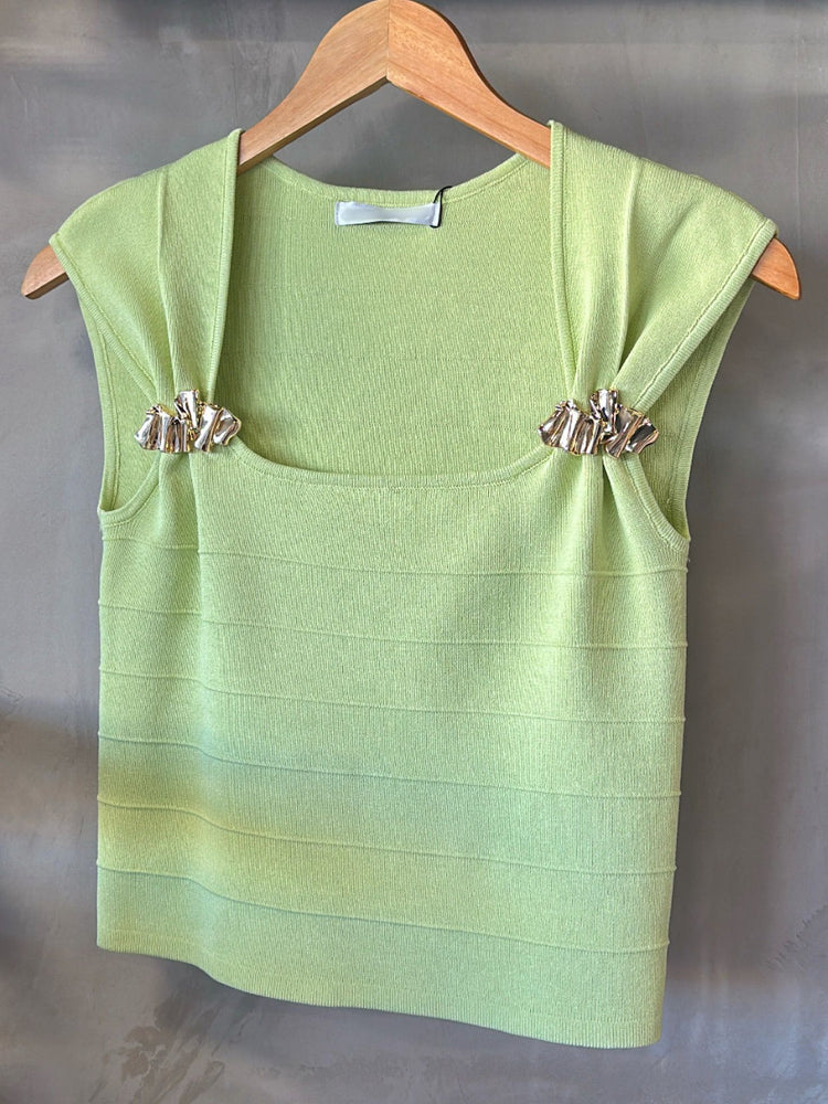 Wendy Lime Detailed Top