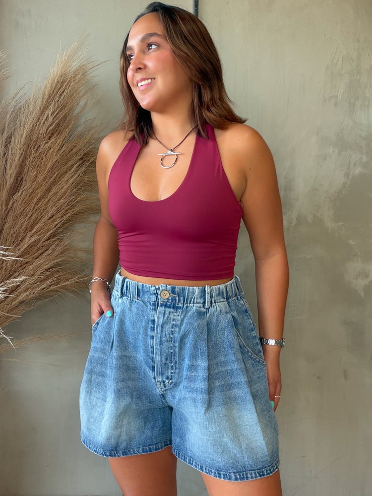 Nina Wine Halter Top