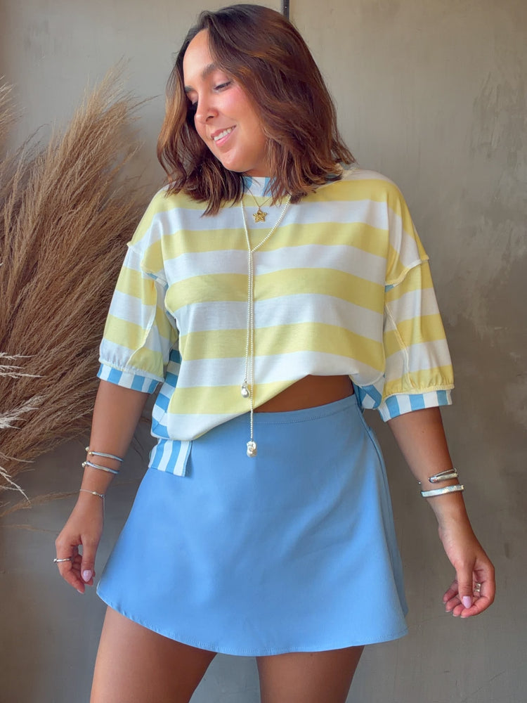 Gina Yellow Striped Top