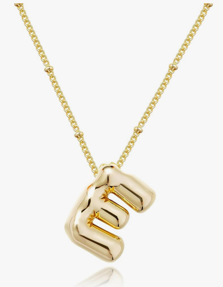 Gold 3D Balloon Initial Necklace