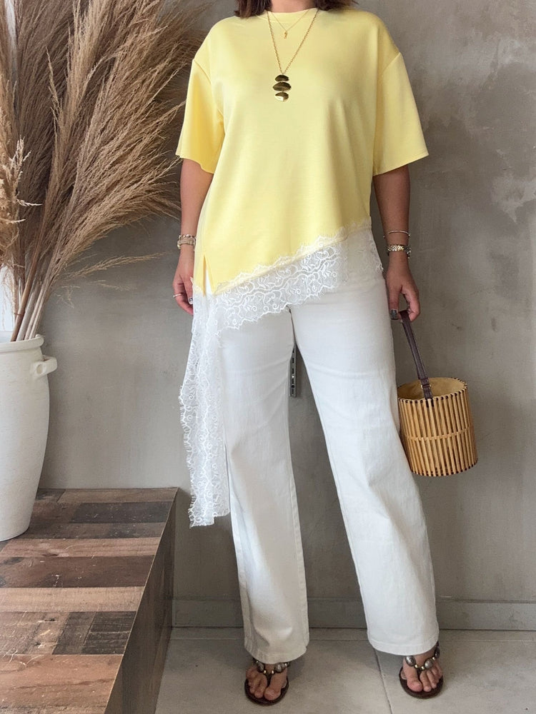 Catalina Yellow Lace Shirt