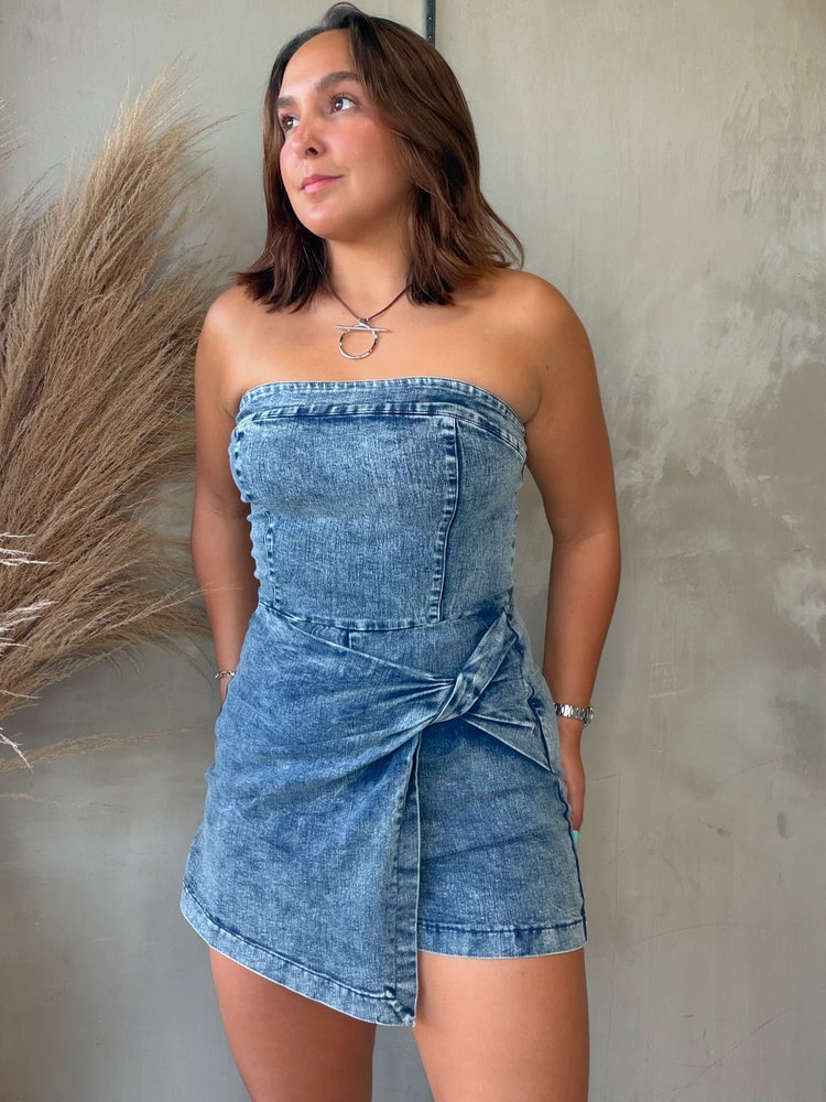 Belen Denim Romper