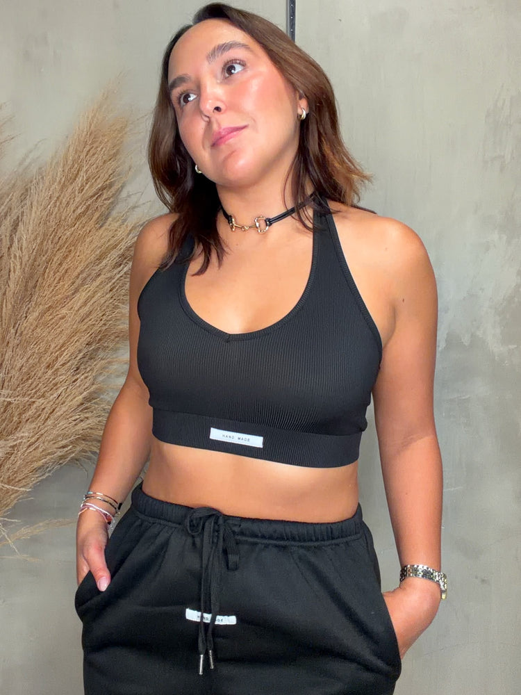 Joan Black Bra & Jogger Set