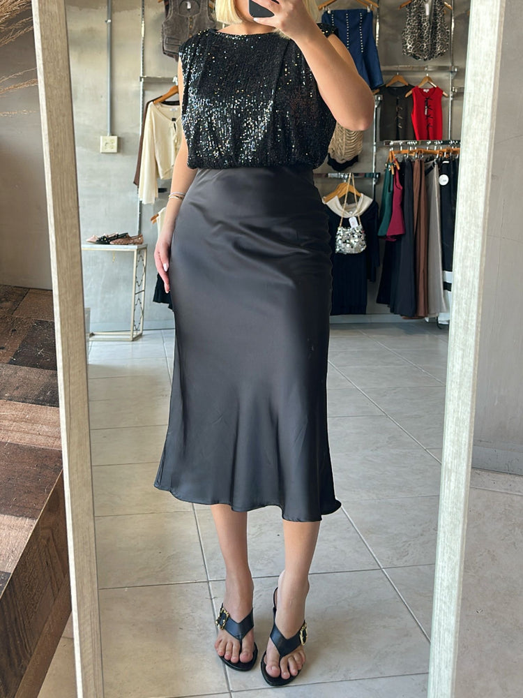 FINAL SALE - Aimee Sequins Black Dress