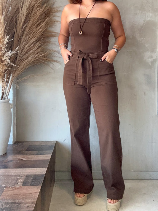 Tess Denim Tube Jumpsuit