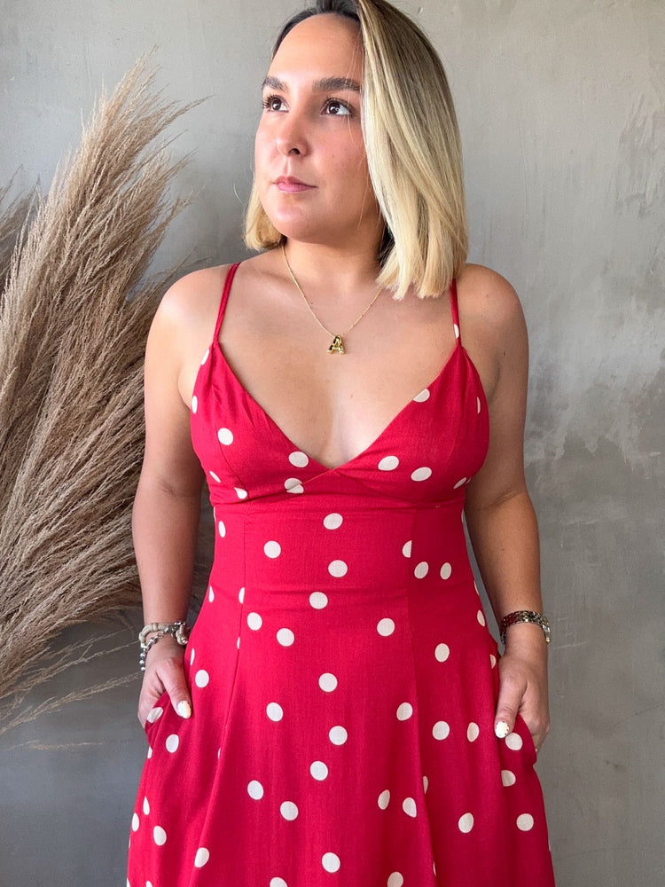 Mel Red Polka Dots Dress